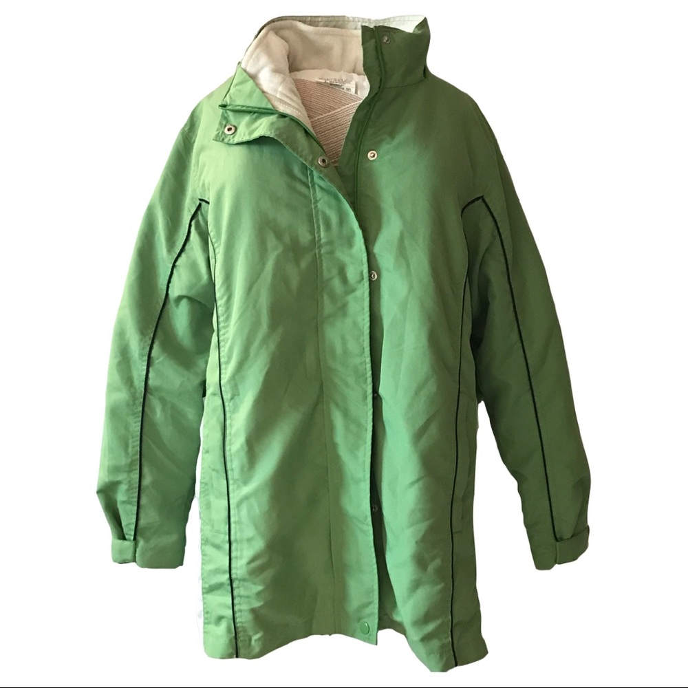 3 In 1 Green Spring Rain Coat & White Fleece SZ M